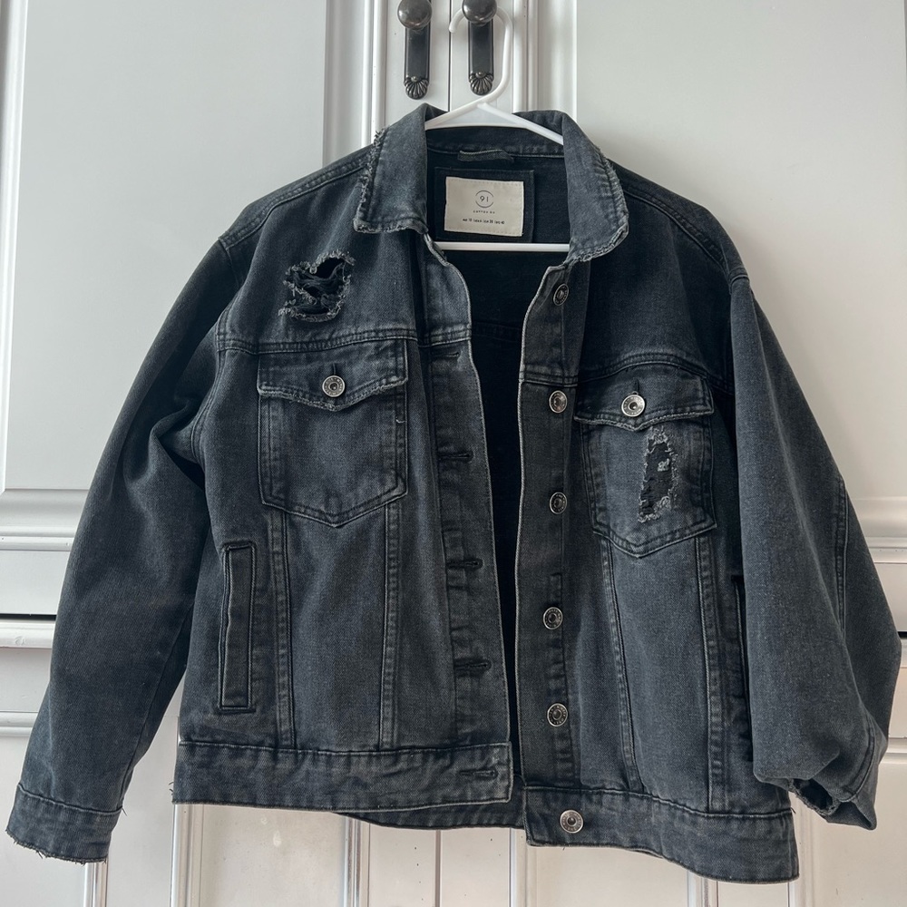 Black denim jacket